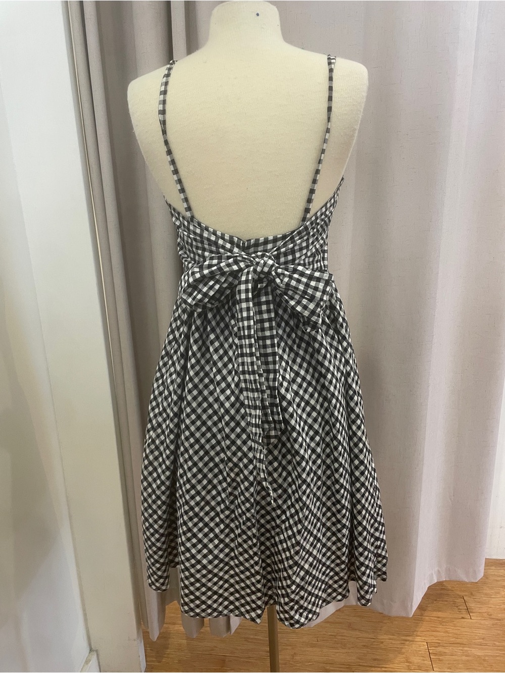 J. Crew Black and White Gingham Midi Sundress - Picture 3 of 4